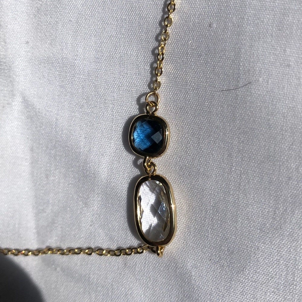 Gold necklace with crystals